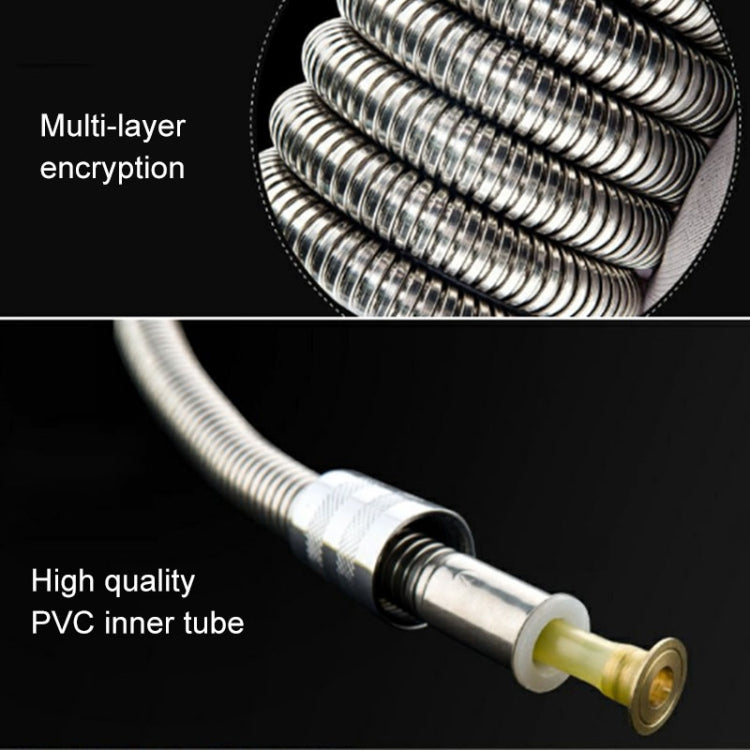 Tubo flessibile per soffione doccia in acciaio inossidabile da 1,5 m, doppia interblocco, interfaccia in rame, tubo dell'acqua da bagno antiscoppio, 1.5m (Double Interlock)