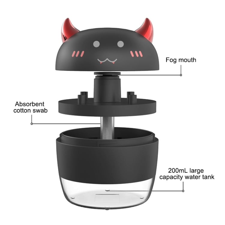 Umidificatore atomizzante Devil WT-H21 con luci notturne colorate, capacità del serbatoio dell'acqua: 200 ml