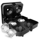 Nuovo 4 cavità a forma di diamante 3D Stampo per cubetti di ghiaccio Bar Party Vassoi in silicone Stampo per cioccolato Utensile da cucina, Diamond Shape
