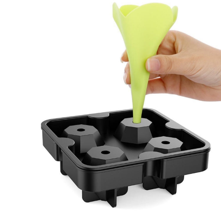 Nuovo 4 cavità a forma di diamante 3D Stampo per cubetti di ghiaccio Bar Party Vassoi in silicone Stampo per cioccolato Utensile da cucina, Diamond Shape