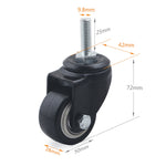 2 pezzi da 2 pollici per mobili, tavolino da caffè, vite silenziosa, ruota universale, 2 inch Screw Universal Wheel