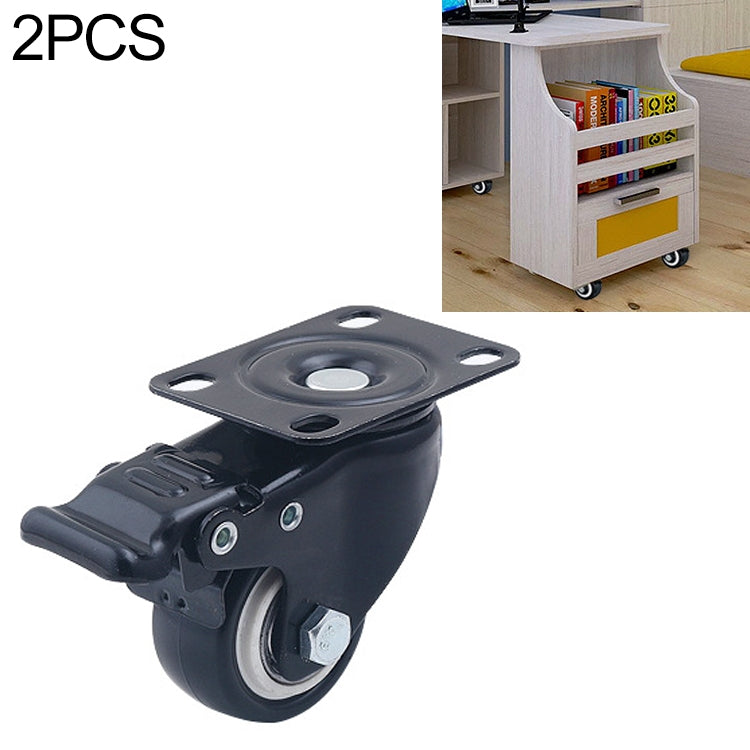 2 pezzi da 2 pollici per mobili, tavolino da caffè, ruota freno universale silenziosa, 2 inch Universal Brake Wheel
