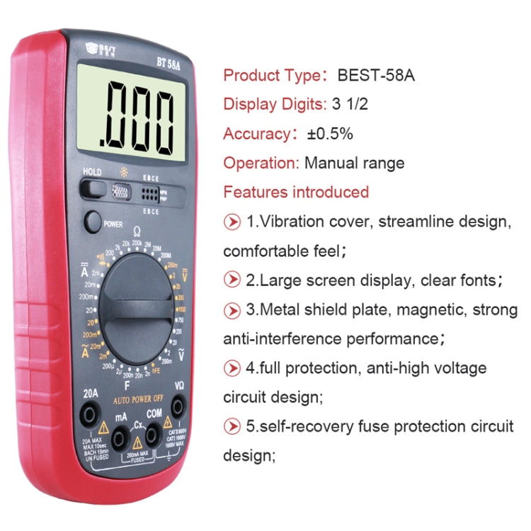 Multimetro digitale multifunzione BEST-58A, BEST-58A