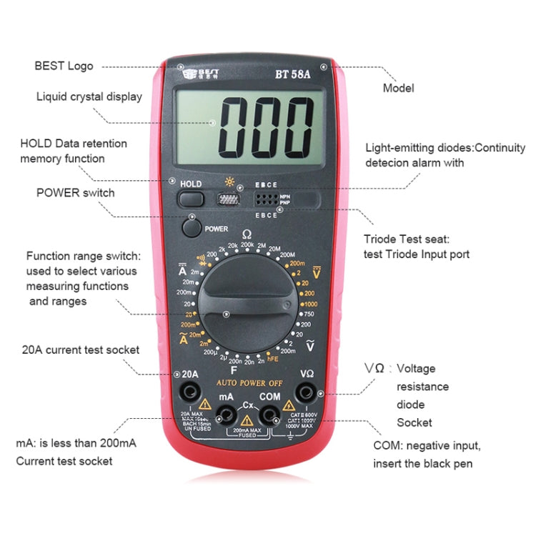 Multimetro digitale multifunzione BEST-58A, BEST-58A