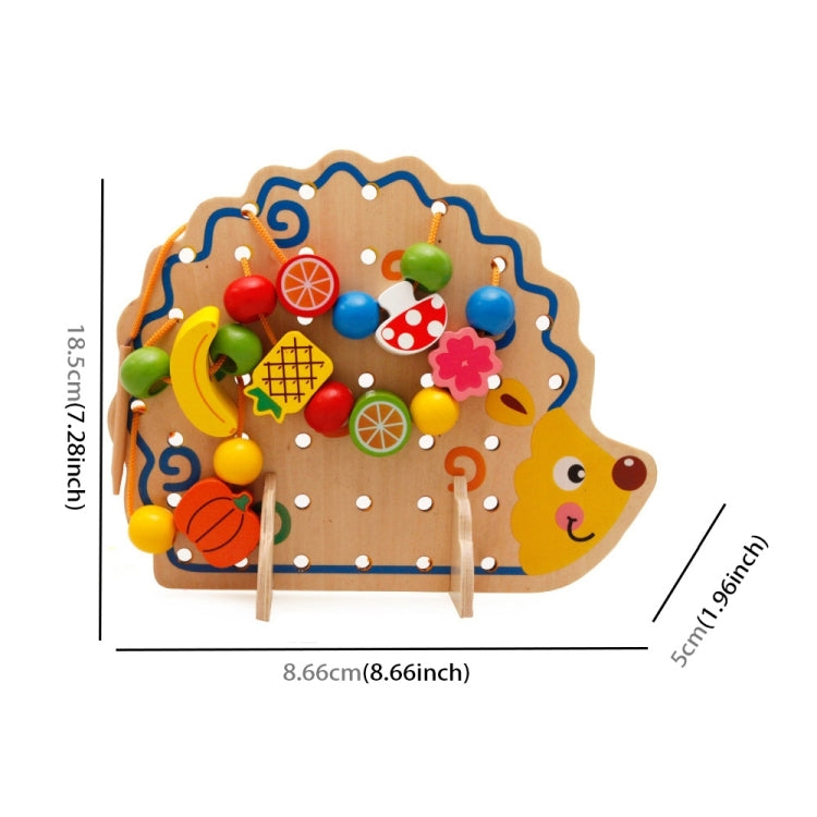 Educazione all'apprendimento precoce Giocattoli di legno Riccio Perline di frutta Bambino Mano Coordinazione occhio-mano Sviluppo di abilità Giocattoli educativi per bambini, Hedgehog