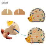 Educazione all'apprendimento precoce Giocattoli di legno Riccio Perline di frutta Bambino Mano Coordinazione occhio-mano Sviluppo di abilità Giocattoli educativi per bambini, Hedgehog