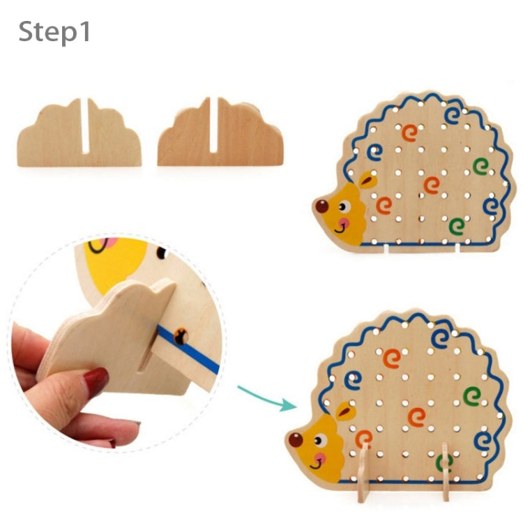 Educazione all'apprendimento precoce Giocattoli di legno Riccio Perline di frutta Bambino Mano Coordinazione occhio-mano Sviluppo di abilità Giocattoli educativi per bambini, Hedgehog