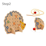 Educazione all'apprendimento precoce Giocattoli di legno Riccio Perline di frutta Bambino Mano Coordinazione occhio-mano Sviluppo di abilità Giocattoli educativi per bambini, Hedgehog
