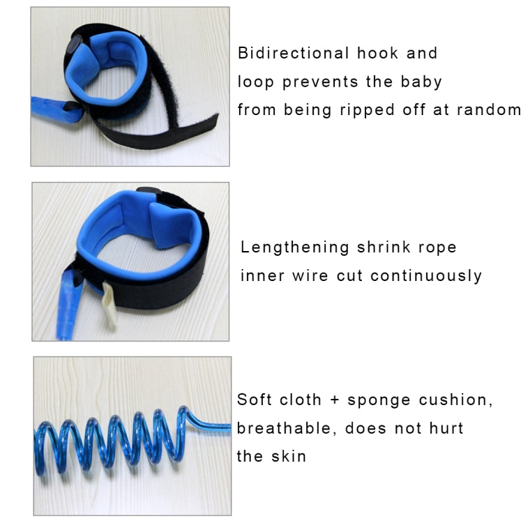 Imbracatura di sicurezza per bambini Guinzaglio per bambini Anti smarrimento Collegamento al polso Corda di trazione Bracciale anti smarrimento, Lunghezza: 1,5 m, 1.5m Orange, 1.5m Blue