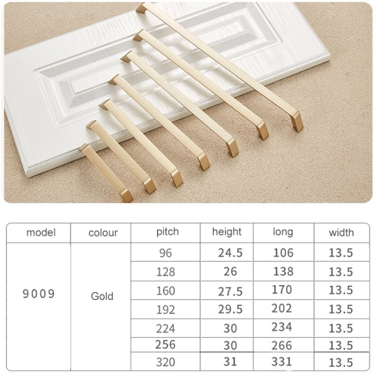 2 PZ 9009-192 Maniglia per porta dell'armadio moderna e semplice, per cassetto, armadio, maniglia in lega di zinco, 9009-192