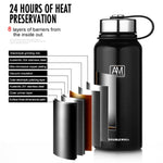 Bottiglia sportiva portatile di grande capacità con tazza isolante termica in acciaio inossidabile sottovuoto da 610 ml, 610ml