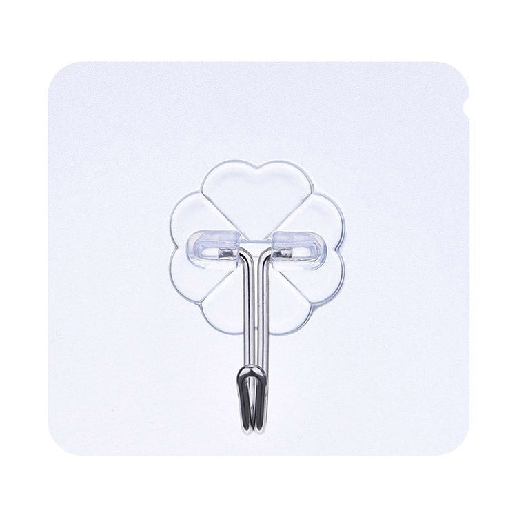 10 pezzi in PVC + acciaio inossidabile, sottile forma di prugna, gancio adesivo senza cuciture, impermeabile, trasparente, resistente, per montaggio a parete da cucina, Thin