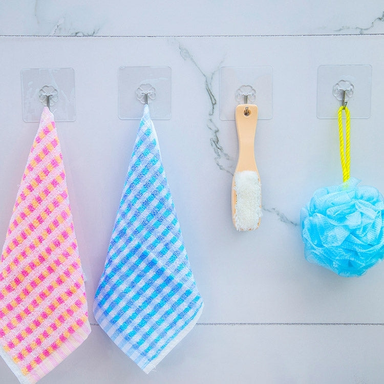 10 pezzi in PVC + acciaio inossidabile, sottile forma di prugna, gancio adesivo senza cuciture, impermeabile, trasparente, resistente, per montaggio a parete da cucina, Thin