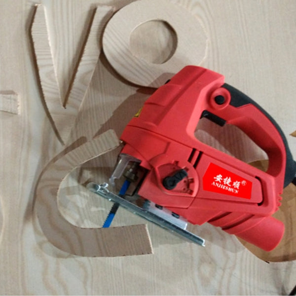 Seghetto alternativo 220V Sega elettrica Lavorazione del legno Utensili elettrici Sega a catena multifunzione Seghe a mano Macchina da taglio per legno con laser e 10 lame per sega, spina europea, 65 Quick Install Version