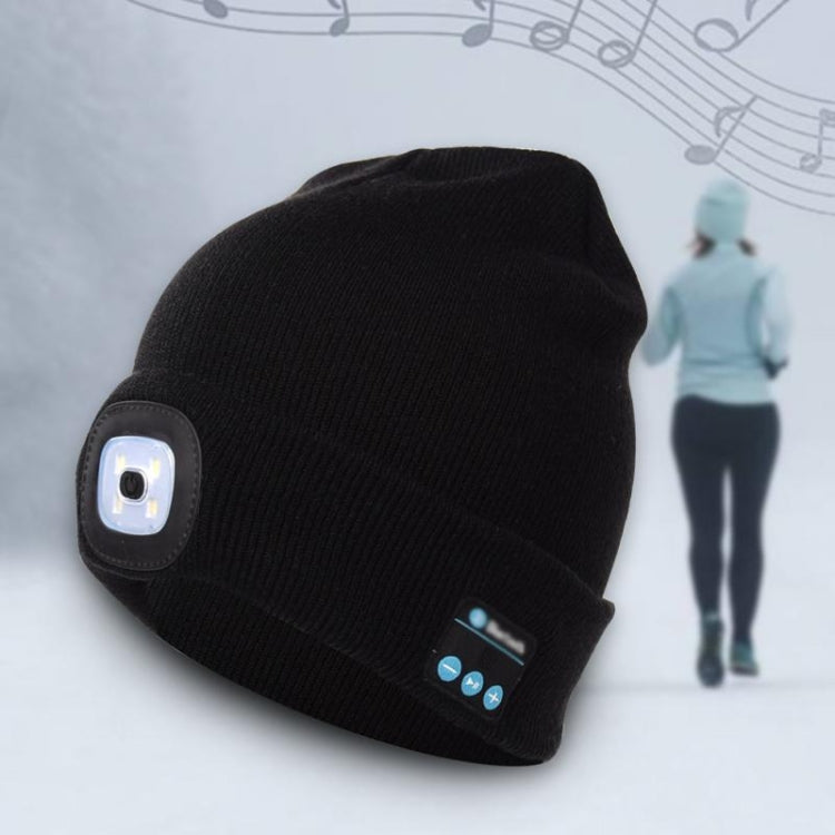 Cappello invernale unisex in maglia di poliacrilonitrile caldo, berretto per adulti con LED e Bluetooth