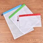 10 sacchetti portaoggetti in rete riutilizzabili per sandwich di frutta con doppia cucitura, dimensioni: 30 cm x 20 cm, consegna a colori casuale, Size: 30cm x 20cm