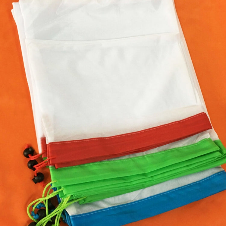 10 sacchetti portaoggetti in rete riutilizzabili per sandwich di frutta con doppia cucitura, dimensioni: 30 cm x 20 cm, consegna a colori casuale, Size: 30cm x 20cm
