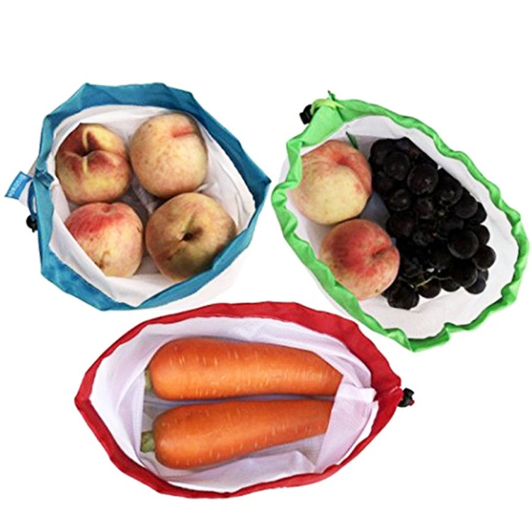 10 sacchetti portaoggetti in rete riutilizzabili per sandwich di frutta con doppia cucitura, dimensioni: 30 cm x 20 cm, consegna a colori casuale, Size: 30cm x 20cm
