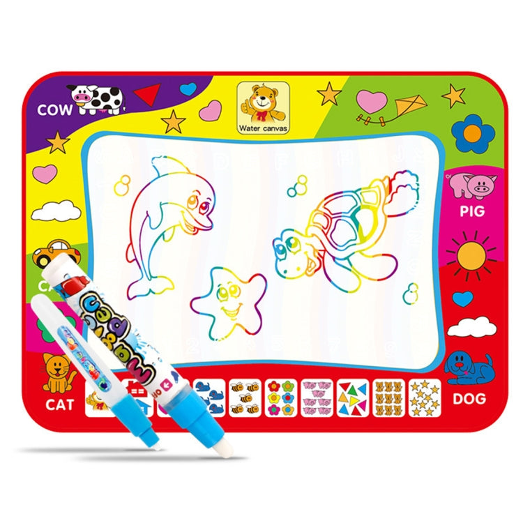 Tappetino da disegno ad acqua per bambini, colore arcobaleno, magico, con 2 penne, dimensioni: 80 cm x 60 cm, Size: 80cm x 60cm