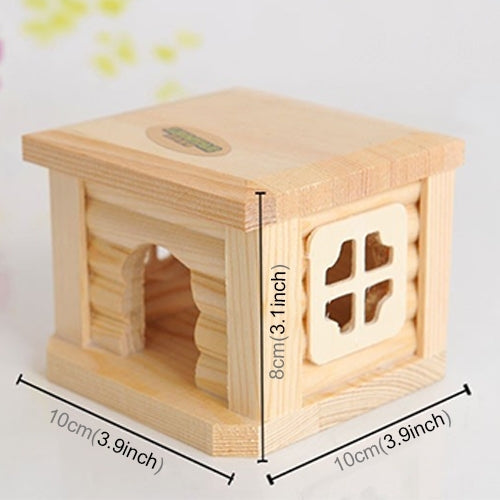 Gabbia per piccoli animali con tetto piatto in legno 10x10x8 cm