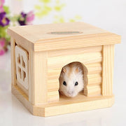 Gabbia per animali domestici con tetto piatto in legno, capanna per animali domestici, per piccoli animali, conigli, criceti, Flat Roof Wooden House