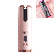 Arricciacapelli automatico portatile con ricarica USB, mini ferro arricciacapelli multifunzione wireless con display LCD