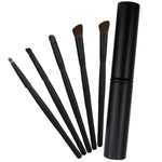 Set di pennelli per trucco occhi con manico da 5 pezzi con tubo in alluminio