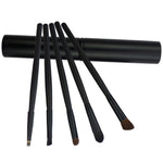 Set di pennelli per trucco occhi con manico da 5 pezzi con tubo in alluminio