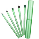Set di pennelli per trucco occhi con manico da 5 pezzi con tubo in alluminio