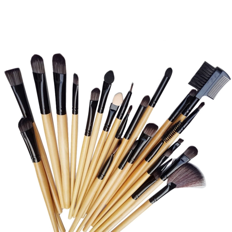 Set di pennelli per trucco con manico in legno color legno da 32 pezzi Kit di bellezza + custodia in pelle PU, 32 PCS