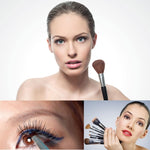 Set di pennelli per trucco con manico in legno color legno da 32 pezzi Kit di bellezza + custodia in pelle PU, 32 PCS