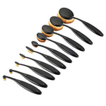 Set di pennelli per sopracciglia con manico in stile spazzolino da 10 pezzi, Black