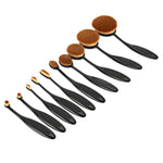 Set di pennelli per sopracciglia con manico in stile spazzolino da 10 pezzi, Black