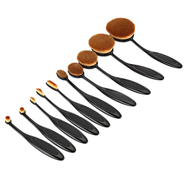 Set di pennelli per sopracciglia con manico in stile spazzolino da 10 pezzi, Black