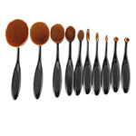 Set di pennelli per sopracciglia con manico in stile spazzolino da 10 pezzi, Black