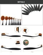 Set di pennelli per sopracciglia con manico in stile spazzolino da 10 pezzi, Black