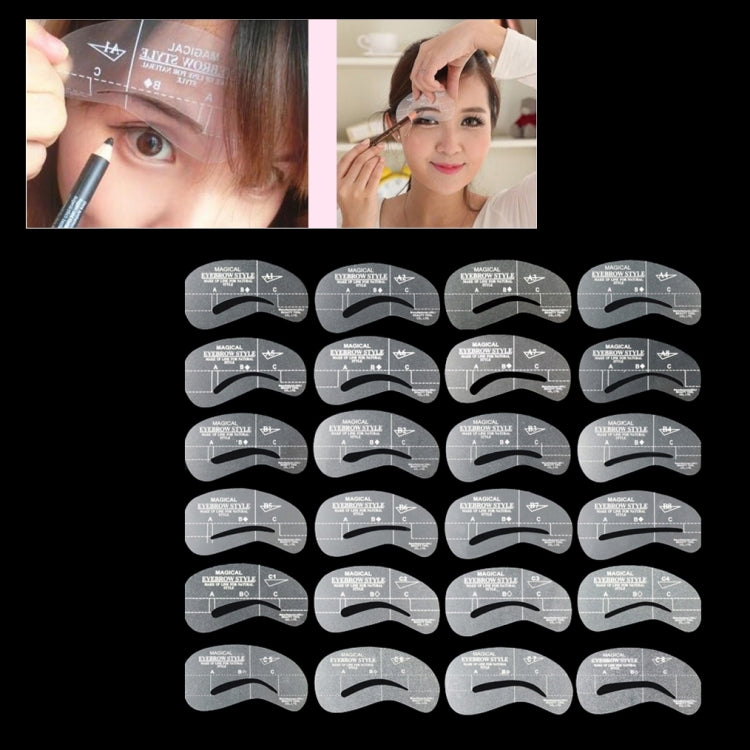 Strumenti per modelli di forme di stencil per sopracciglia 24 in 1, 24 in 1