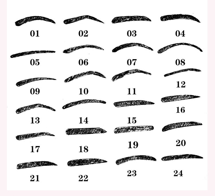 Strumenti per modelli di forme di stencil per sopracciglia 24 in 1, 24 in 1