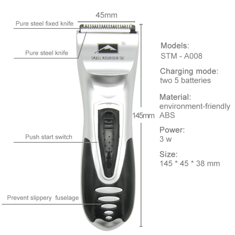 Rasoio elettrico alimentato a batteria per macchina per tagliare i capelli da uomo per bambini (argento)