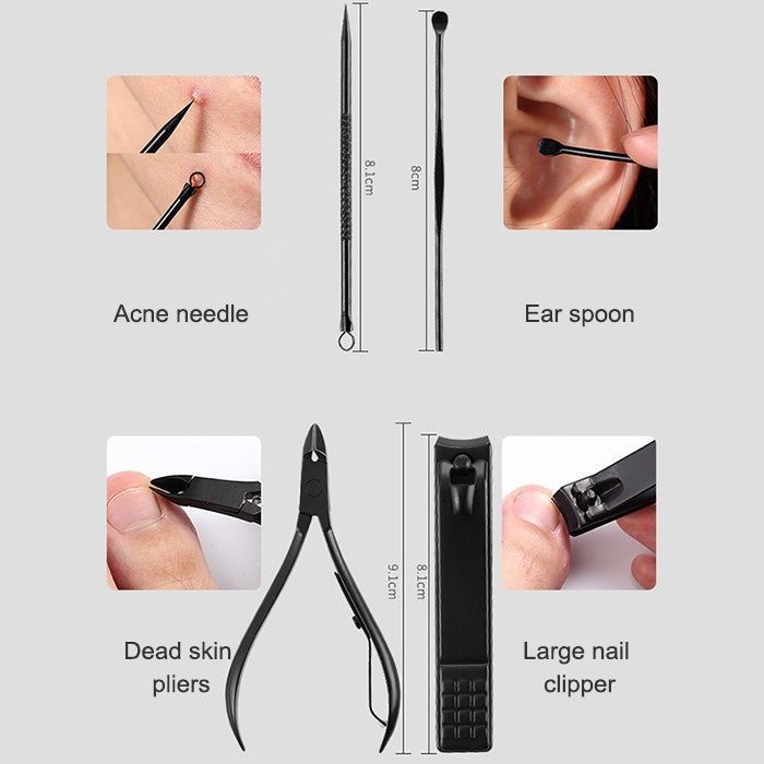 Kit manicure pedicure 12 in 1 con custodia in pelle