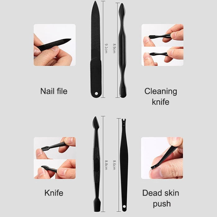 Kit manicure pedicure 12 in 1 con custodia in pelle