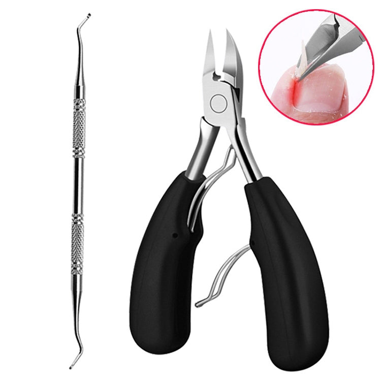 Tagliaunghie 2 in 1 per paronichia Tronchesino per unghie in acciaio inossidabile per olecrano e sollevatore per unghie incarnite, Nail Clipper + Ingrown Nail Lifter (Black), Nail Clipper + Ingrown Nail Lifter (Red)