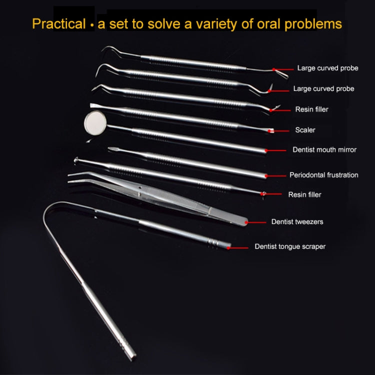 Set di strumenti per dentisti in acciaio inossidabile 9 in 1, 9 In 1