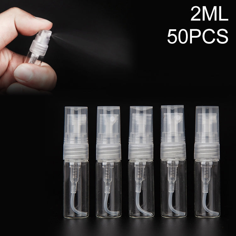 Bottiglie di profumo da 50 pezzi Bottiglie spray Bottiglie di profumo Bottiglie vuote, capacità: 2 ml (trasparente), 2ML (Transparent)