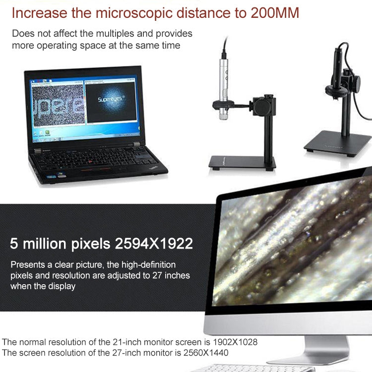 Supereyes B011 HD Digital Electronic Microscope Industrial Cell Phone Repair Magnifier, B011