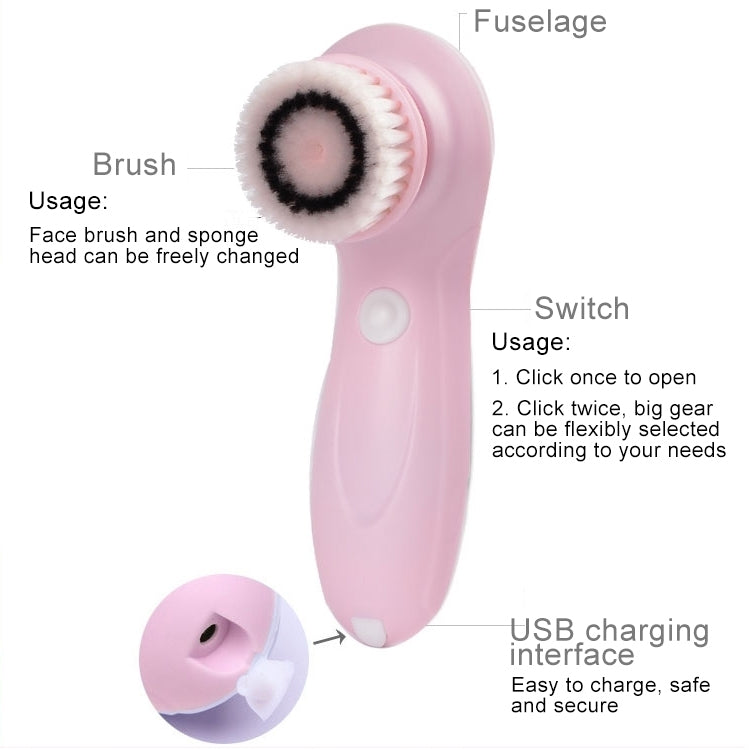 Spazzola elettrica viso 3 in 1 ricaricabile USB