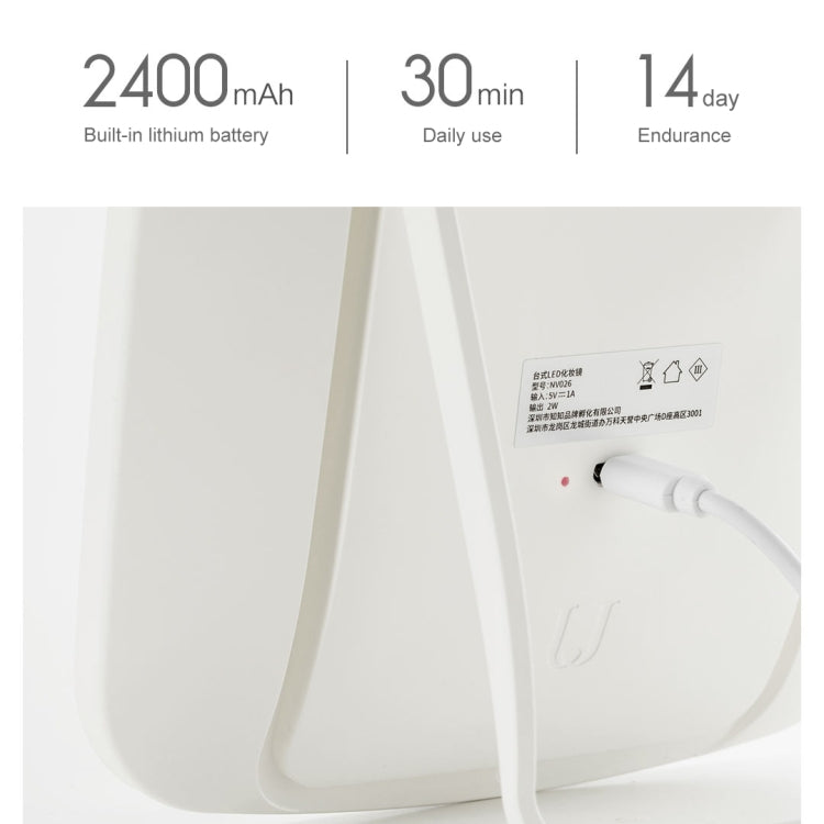 Specchio cosmetico LED da tavolo quadrato originale Xiaomi Youpin Jordan&Judy su un solo lato, Single Color Style