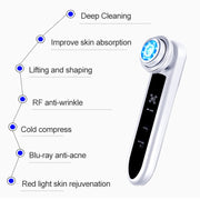 BLK-D919 Strumento RF Vibrazione facciale Massaggiatore di sollevamento compatto Strumento di bellezza a microcorrente
