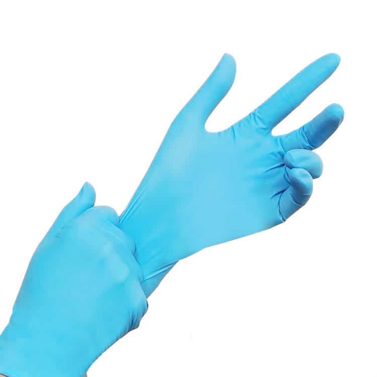 Guanti monouso in butirronitrile blu da 100 pezzi, forniture per lavori domestici, taglia: M, adatti per larghezza palmo: 8 cm-9 cm, Size: M