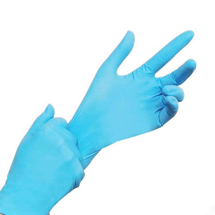 Guanti monouso in butirronitrile blu da 100 pezzi, forniture per lavori domestici, taglia: L, adatti per larghezza palmo: 9 cm-10 cm, Size: L
